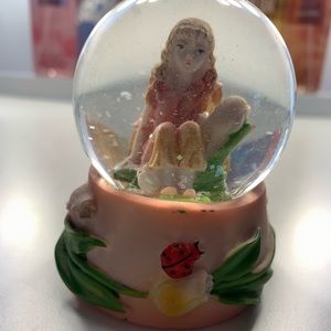 Fairy girl pink sparkly girly cute snow globe